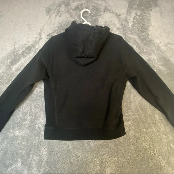 Champion Reverse Weave Black Hoodie Women’s Small Stretch Side Panel Classic Fit - Picture 11 of 14